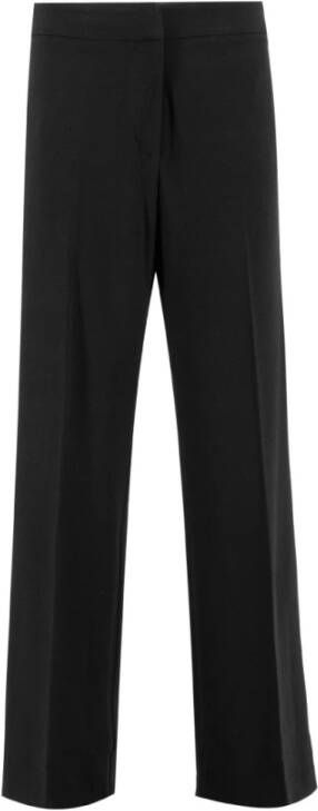 Le Tricot Perugia Straight Trousers Zwart Dames
