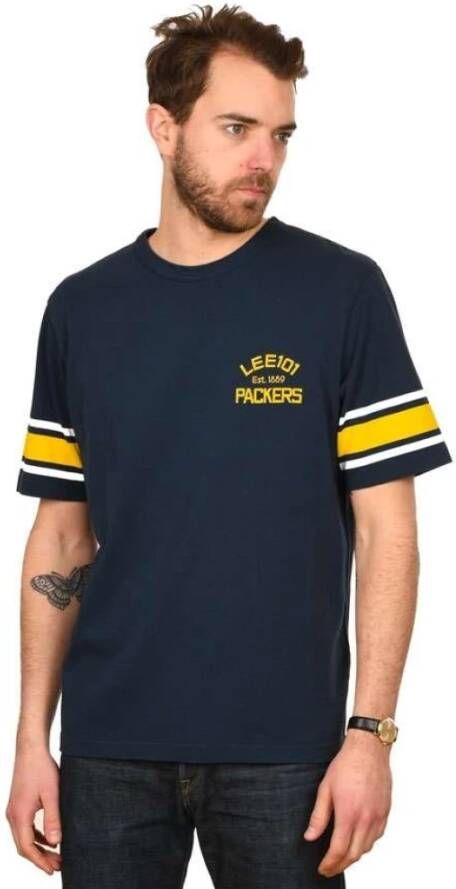 Lee 101 Grafische T -shirt heldere marine Blauw Heren