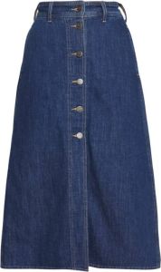 Lee Button Through Skirt Blauw Dames