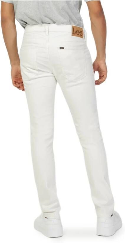Lee Witte effen jeans met ritssluiting en knoopsluiting White Heren