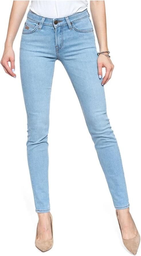 Lee Blauwe Skinny Jeans met Hoge Taille en Opgezet Logo Blue Dames - Foto 3