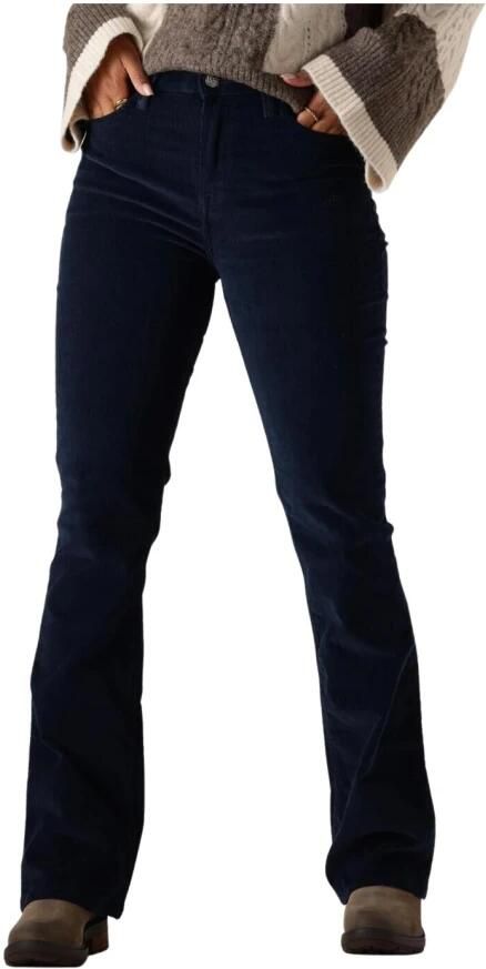 Lee Donkerblauwe Flared Corduroy Jeans Blue Dames - Foto 5