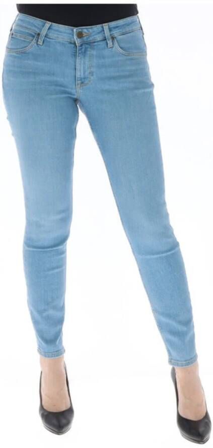 Lee Lichtblauwe Dames Jeans met Rits en Knoopsluiting Blue Dames