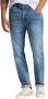 Lee Blauwe Effen Rits Straight Jeans Blue Heren - Thumbnail 1