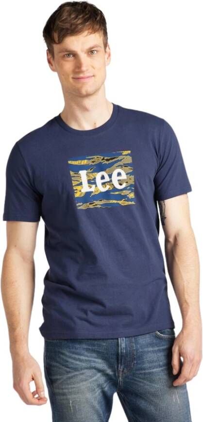 Lee T-shirt Camo Package Dark Navy Blauw Heren