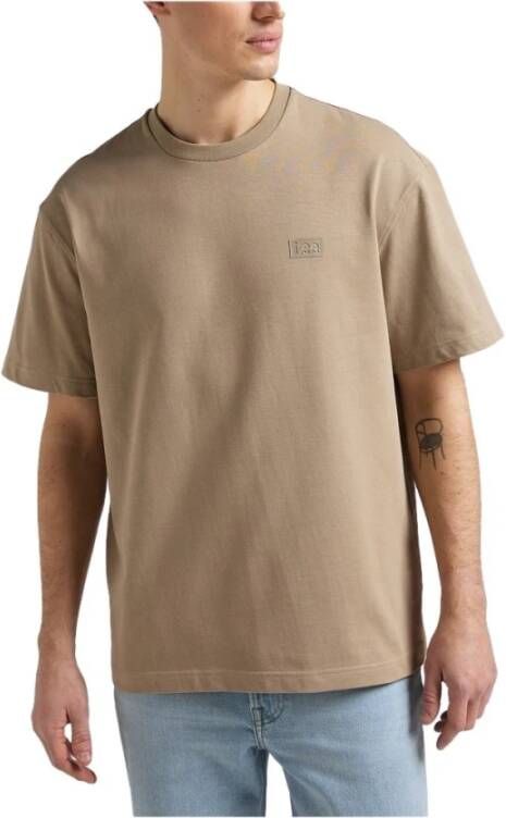 Lee T-shirt Core Loose Beige Heren