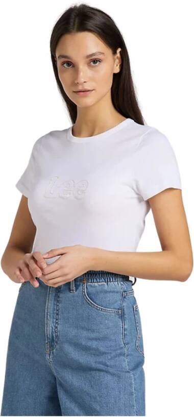 Lee T-shirt gekrompen T-shirt Wit Dames