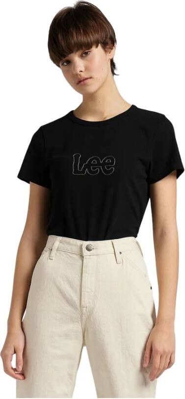 Lee T-shirt gekrompen Zwart Dames