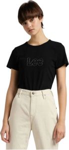 Lee T-shirt Shrunken Zwart Dames