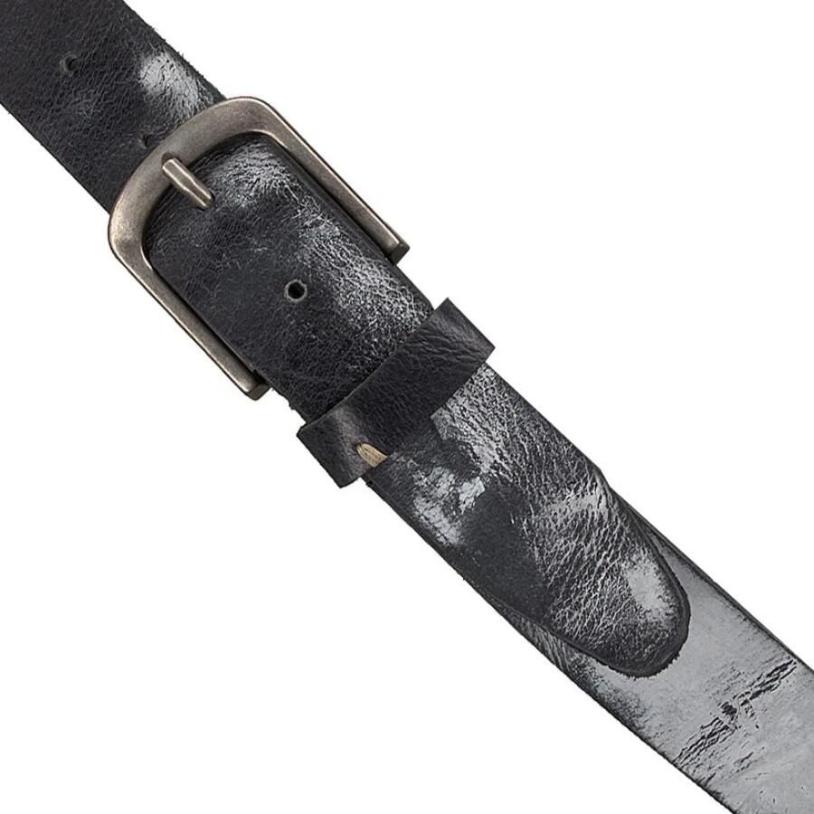 Legend Zwarte leren riem met gevlekte print Black Heren - Foto 2