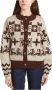 Leon & Harper Nurva Jacquard Cardigan Beige Dames - Thumbnail 1