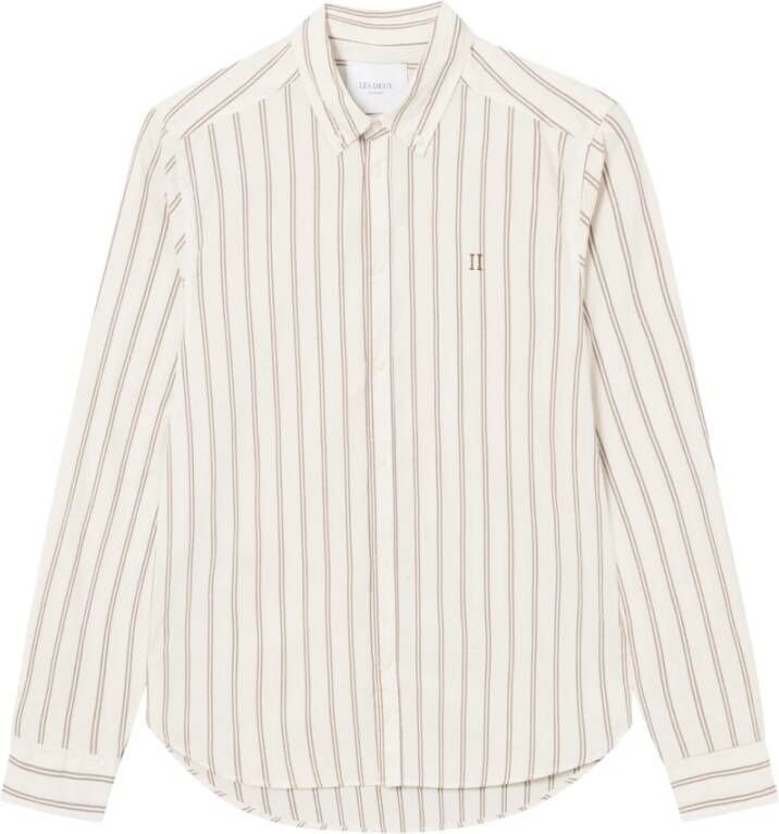 Les Deux Kristian Stripe Overhemd Casual Overhemden Beige Heren
