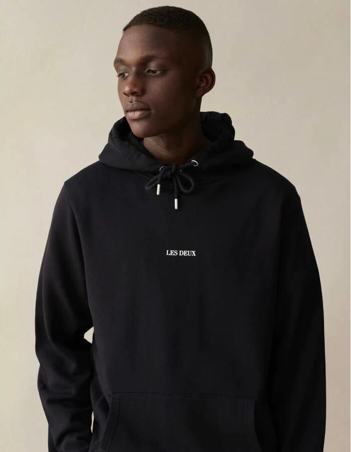Les Deux Lens Hoodie Comfortabele en stijlvolle hoodie Black Heren