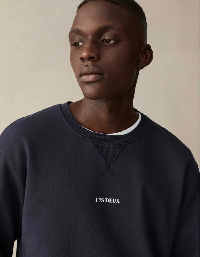 Les Deux Lens Sweatshirt Simpele Stijl Veelzijdige Crewneck Blue Heren - Foto 5