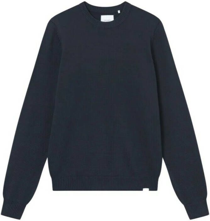 Les Deux Katoenen gebreide trui met relaxte pasvorm Blauw Heren