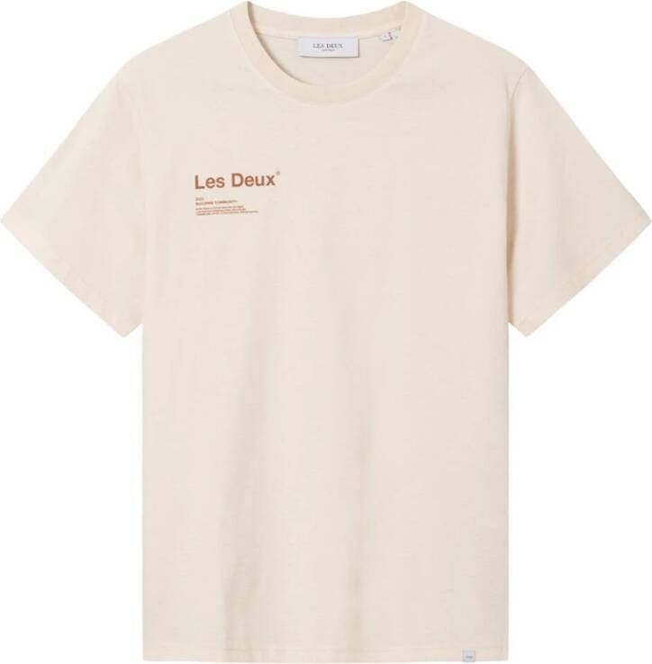Les Deux T-shirt korte mouw Beige Heren