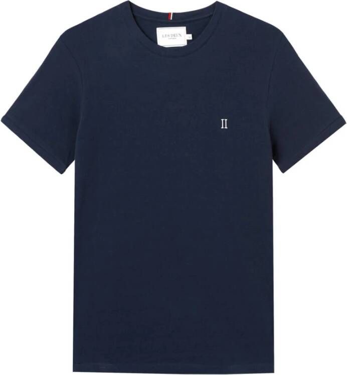 Les Deux Piqué T-shirt met Encore-logo Blue Heren