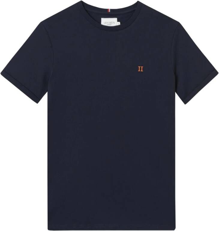 LES DEUX Heren Polo's & T-shirts Norregaard T-shirt Donkerblauw - Foto 5