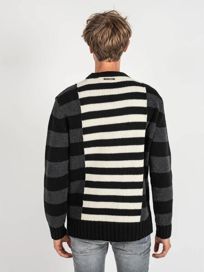 Les Hommes Trui LLK113-654U | Wool Stripes Round Neck Jumper - Foto 2