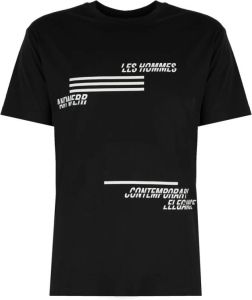 Les Hommes T-shirt hedendaags Zwart Heren