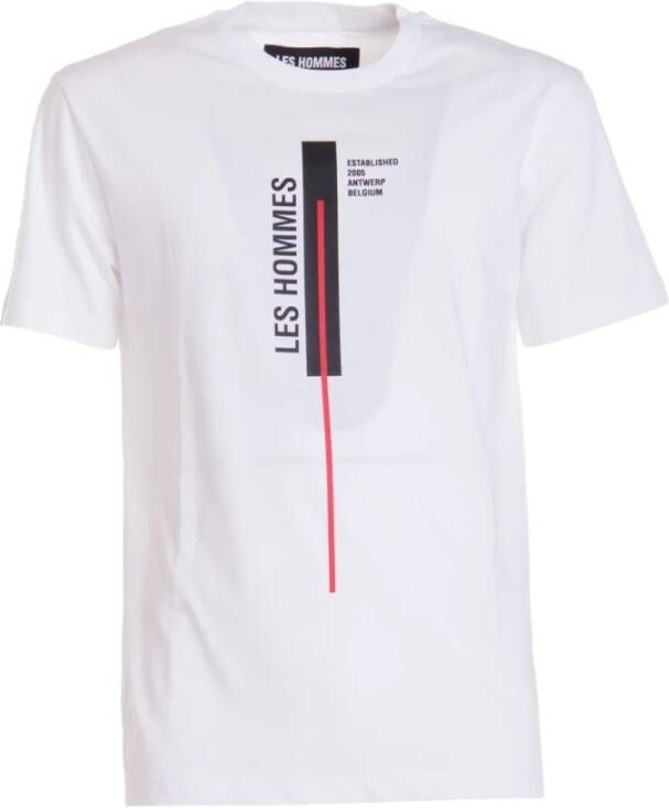 Les Hommes T-shirt met logo White Heren