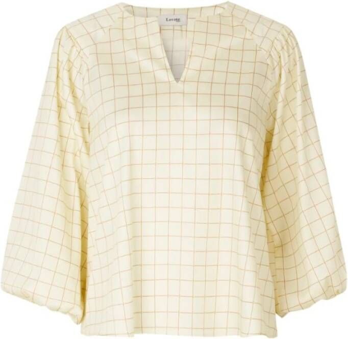 Levete Room Oversized Geruite Blouse Beige Dames