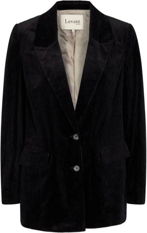 Levete Room Oversized Gestreepte Blazer Zwart Dames