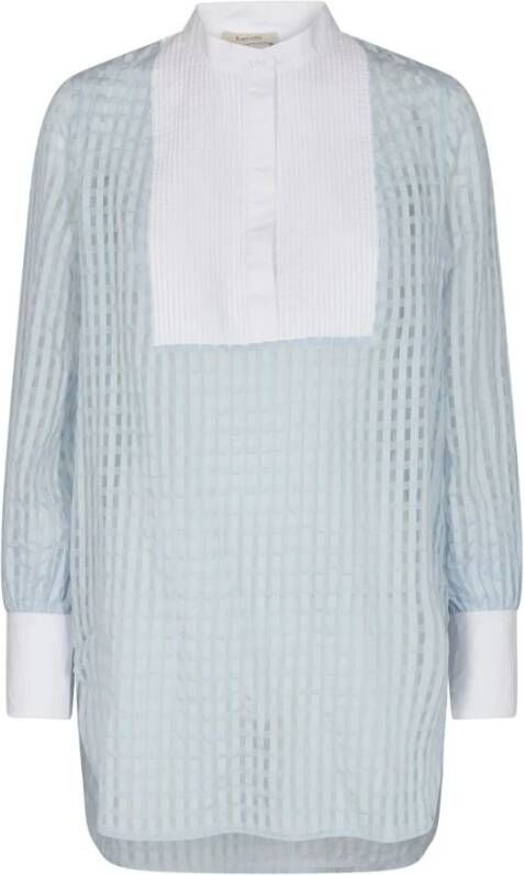 Levete Room Oversized Gestreepte Blouse Blauw Dames