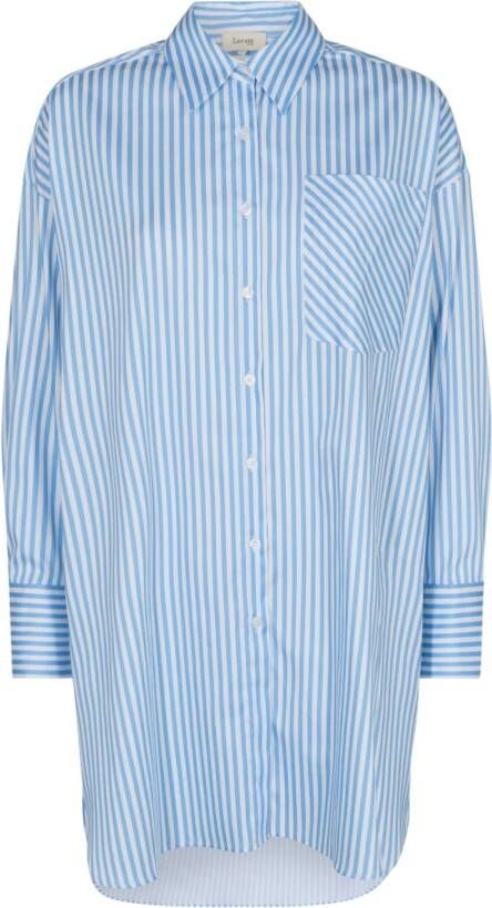Levete Room Oversized Lang Shirt Blauw Dames