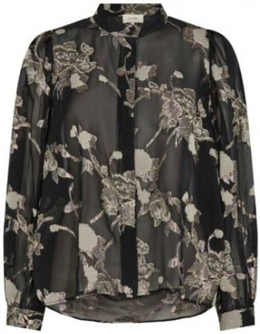 LEVETE ROOM Dames Blouses Lr-viva 2 Shirt Zwart