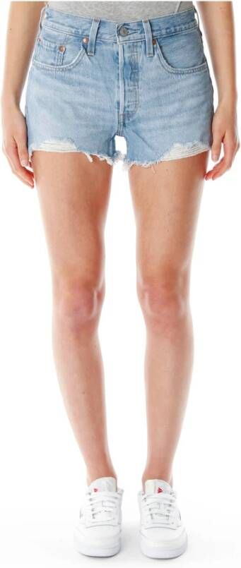 Levi's Blauwe effen dames shorts met ritssluiting en knoopsluiting Blue Dames - Foto 15