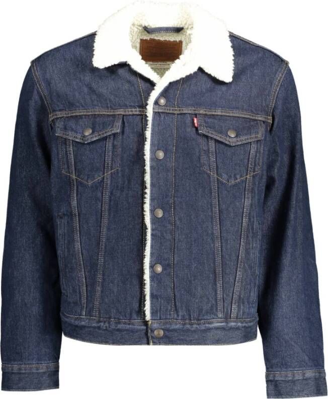 Levi's Blauwe Gewatteerde Denim Jas met Logo Blauw Heren