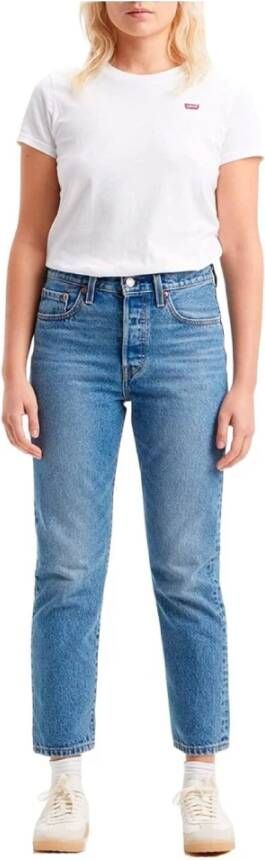 Levi's Blauwe effen dames jeans met ritssluiting en knoopsluiting Blue Dames - Foto 17