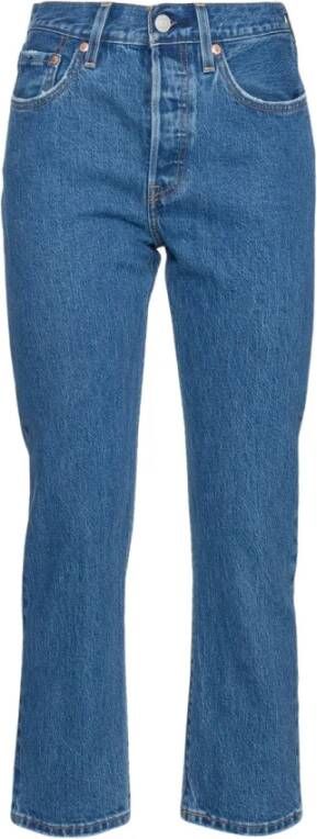 Levi's Regular fit jeans met riemlussen model '501 CROP JAZZ POP' - Foto 10