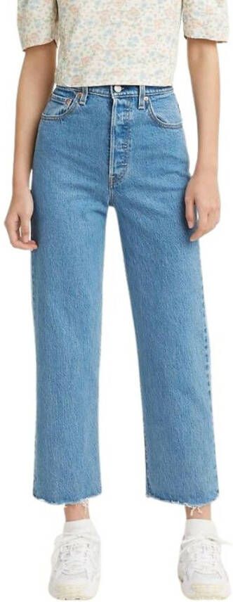 Levi's Cropped Jeans Blauw Dames