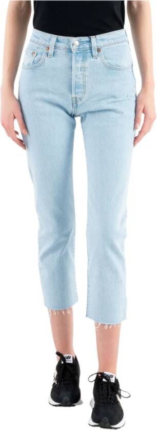 Levi's Blauwe effen dames jeans met ritssluiting en knoopsluiting Blue Dames - Foto 13
