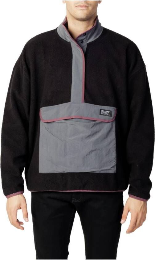 Levi's Zwart Turtleneck Sweatshirt met Automatische Knopen Black Heren