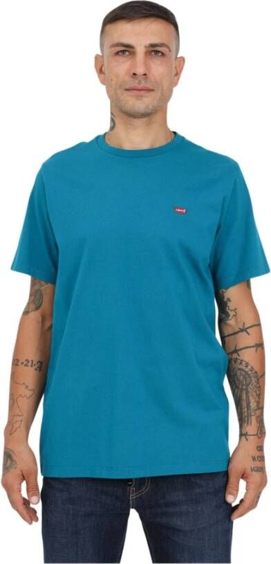 Levi's Groene Unisex Casual T-shirt met Logo Borduursel Blauw Unisex