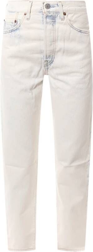 Levi's Hoge taille taps toelopende katoenen jeans White Dames