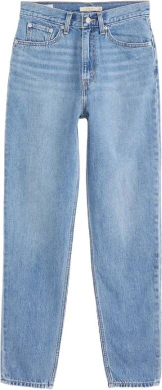 Levi's Hoog getailleerde relaxte jeans met taps toelopende pijpen Blauw Dames