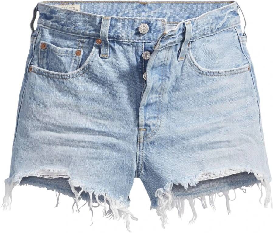 Levi's Blauwe effen dames shorts met ritssluiting en knoopsluiting Blue Dames - Foto 4