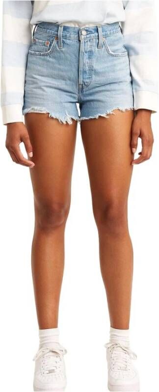 Levi's Blauwe effen dames shorts met ritssluiting en knoopsluiting Blue Dames - Foto 19