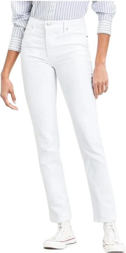 Levi's 724 high waist straight fit jeans western white - Foto 4