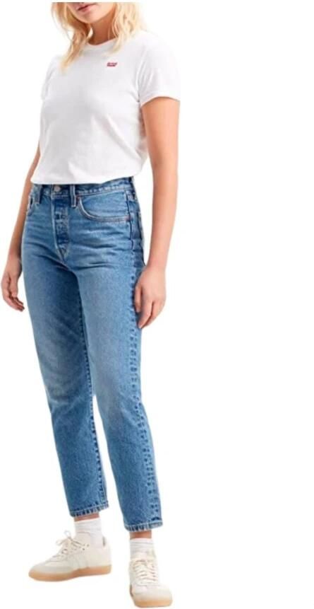 Levi's Blauwe effen dames jeans met ritssluiting en knoopsluiting Blue Dames - Foto 12