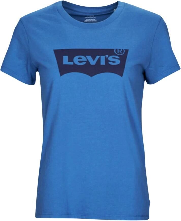 Levi's Blauw katoenen T-shirt met klassieke print Blue Dames
