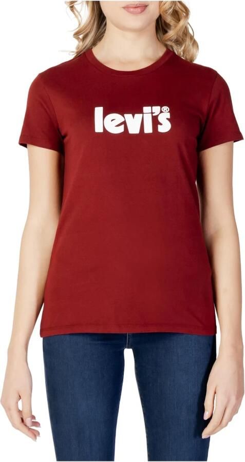 Levi's Bordeaux Print T-shirt voor Dames Red Dames - Foto 2