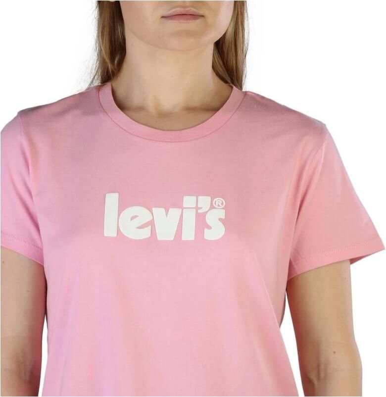 Levi's Dames T-shirt met ronde hals Pink Dames