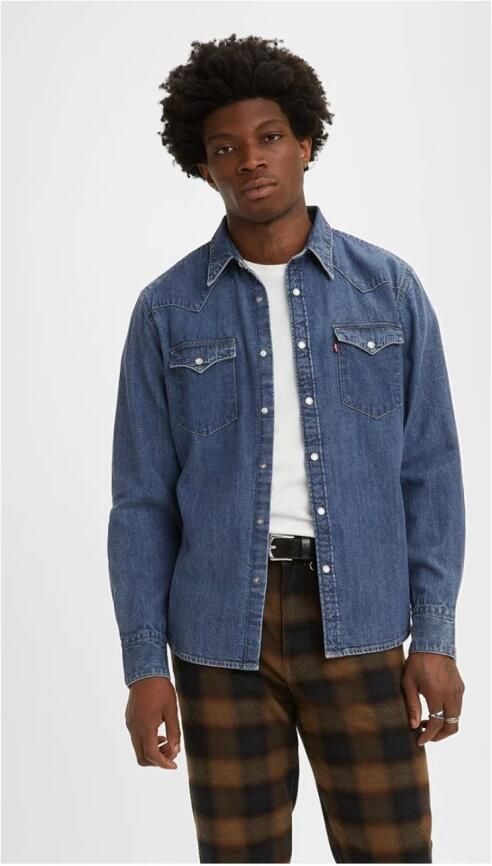 Levi's Heren Denim Overhemd met Klassieke Kraag en Lange Mouwen Blauw Heren - Foto 7
