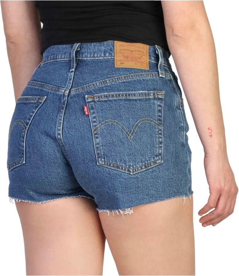 Levi's Katoenen Shorts met Knoopsluiting en Zakken Blue Dames - Foto 3