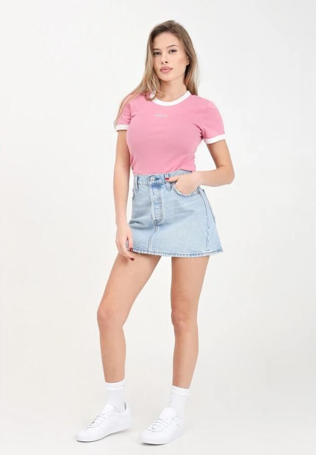 Levi's Jeans rok ICON SKIRT met used-effecten en rafelige randen - Foto 5